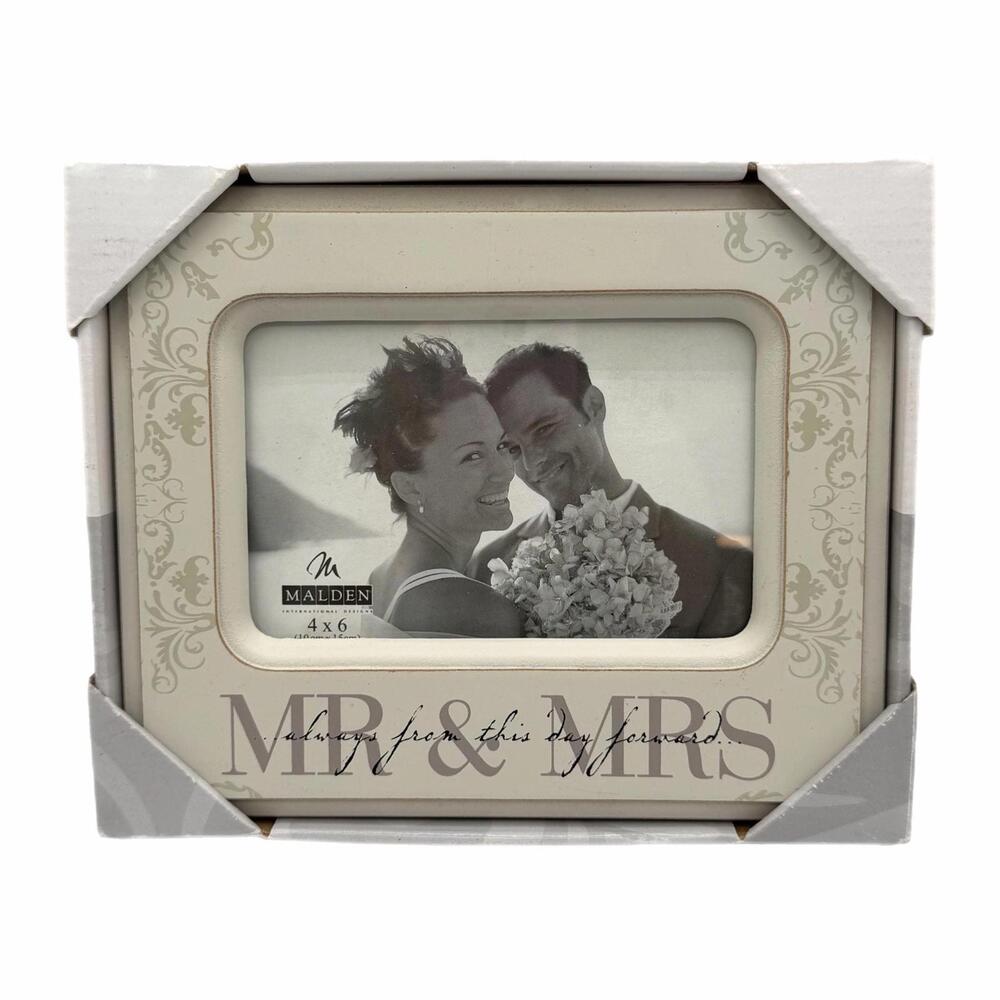 Malden International Designs Mr. & Mrs. 4x6-inch Picture Frame – Wedding